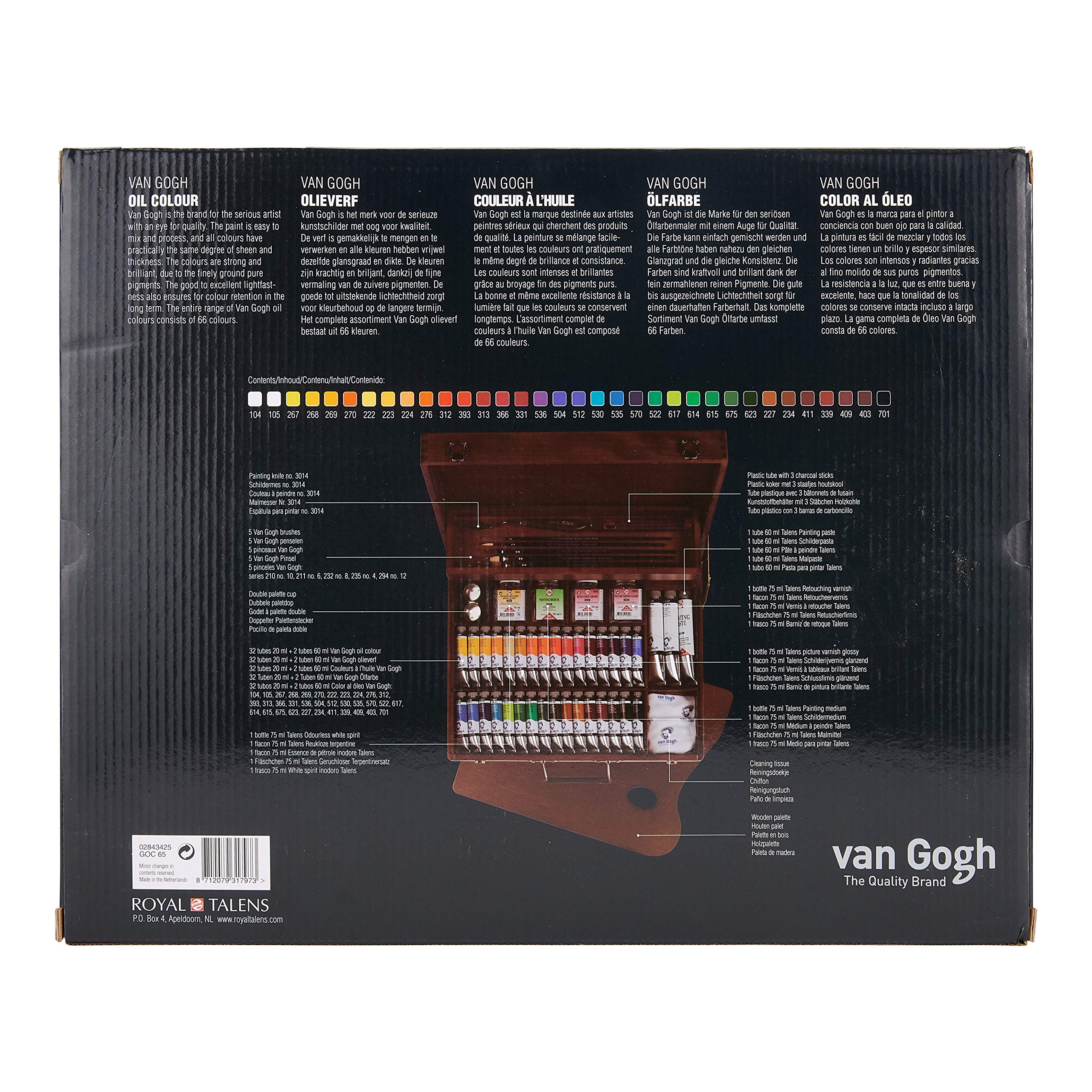 Van Gogh Acrylc Colour Wooden Box Nspraton 40ml Assorted Colours