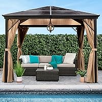 Best Choice Products 10x10ft Hardtop Aluminum Gazebo with Mosquito Netting, Zippered Curtains for Patio, Backyard, Garden Shade