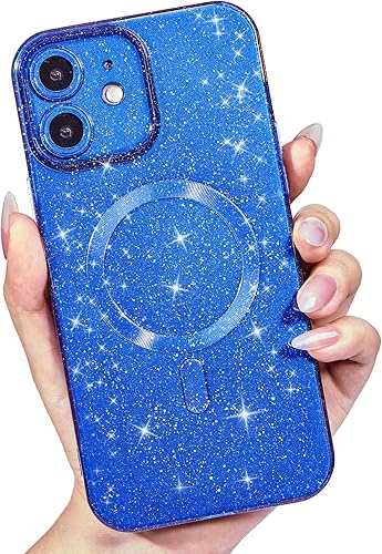 Miniatura 65 de Funda para iPhone 15 Pro con purpurina compatible con Magsafe, funda magnética Mag Safe para teléfono femenina, linda, brillante y bonita para Rosa