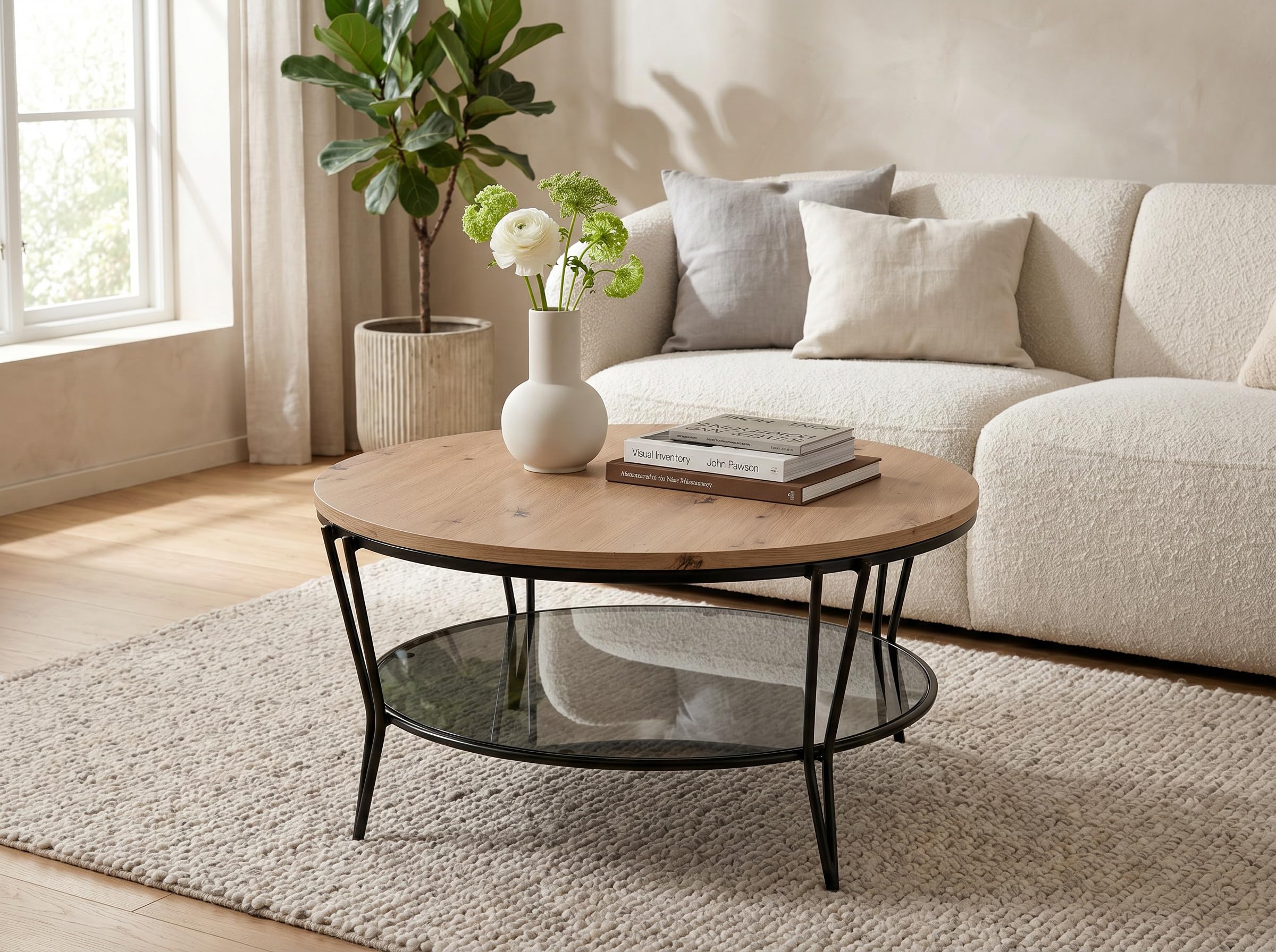 M2 Kollektion Tavolino Florenz 2 in nero, larghezza x altezza = 80 x 40 x 80 cm