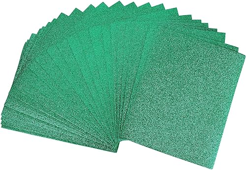 Miniatura 1 de uxcell Hojas de espuma EVA con purpurina verde oscuro, 11 x 8 pulgadas, 0.079 in de grosor para manualidades, proyectos de bricolaje, 24 unidades