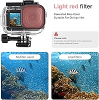 Vista 4 de FitStill 196FT/60M Estuche Impermeable y 3 Filtros y Juego de Palanca Flotante Compatible con DJI Osmo Action 5 Pro Action 4 Action 3, Cubierta