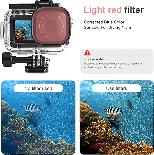 Miniatura 4 de FitStill Funda impermeable de 164 pies y 3 filtros y palo de agarre de mano flotante compatible con DJI Osmo Action 5 Pro Action 4 Action 3,