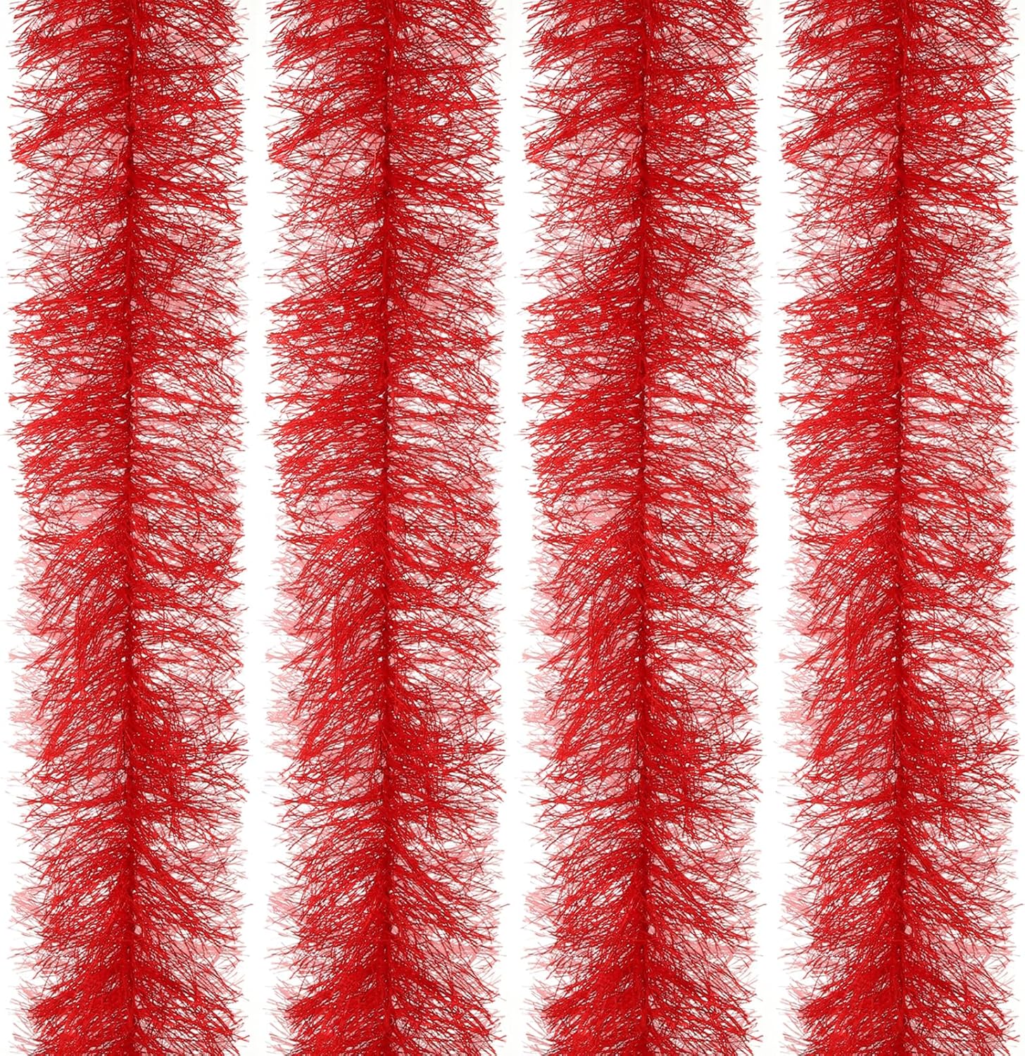 PATIKIL 6.6Ft Feather Boa, 4 Pcs Artificial Fluffy Feather Boas Party Decorations for DIY Crafts, Wedding Costume, Christmas, Concert, Halloween, Home Decor, Red