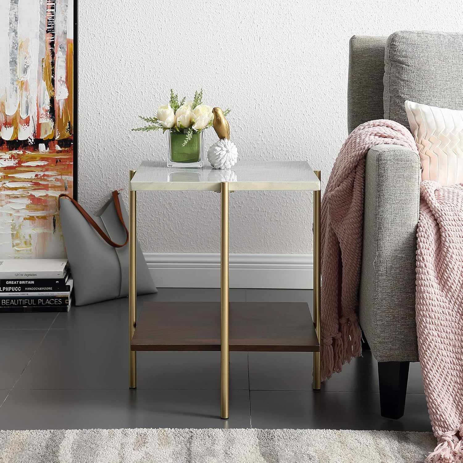 Home Accent Furnishings New 20 Inch Mid Century Style Side