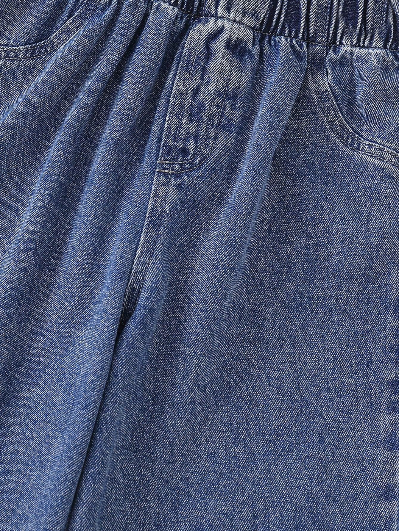 SweatyRocks Dżinsy dziewczęce z szerokimi nogawkami, wysoki elastyczny ściągacz, dżinsy z gumowym ściągaczem, luźne spodnie Baggy, spodnie dżinsowe do spędzania wolnego czasu