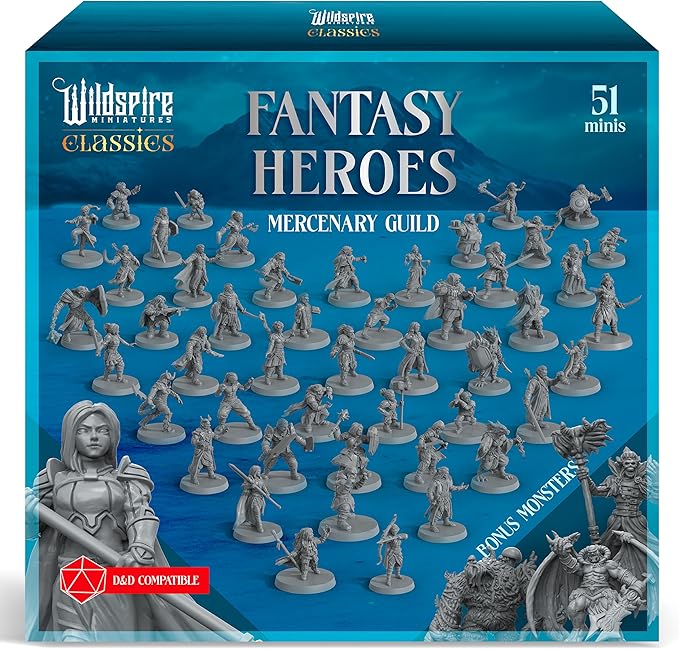 Vad spelar du den här veckan? 6 91tTizNvE0L. AC SX679 Classic Heroes - Mercenary Guild - 51 Paintable Characters for DND Miniatures Bulk I 28mm Dungeons Dragons D&D Miniatures I DND Minis D&D Figures Dungeons Dragons Figures Pathfinder Compatible
