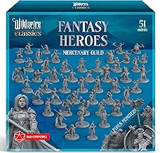Classic Heroes - Mercenary Guild - 51 Paintable Characters for DND Miniatures Bulk I 28mm Dungeons Dragons D&D Miniatures I DND Minis D&D Figures Dungeons Dragons Figures Pathfinder Compatible