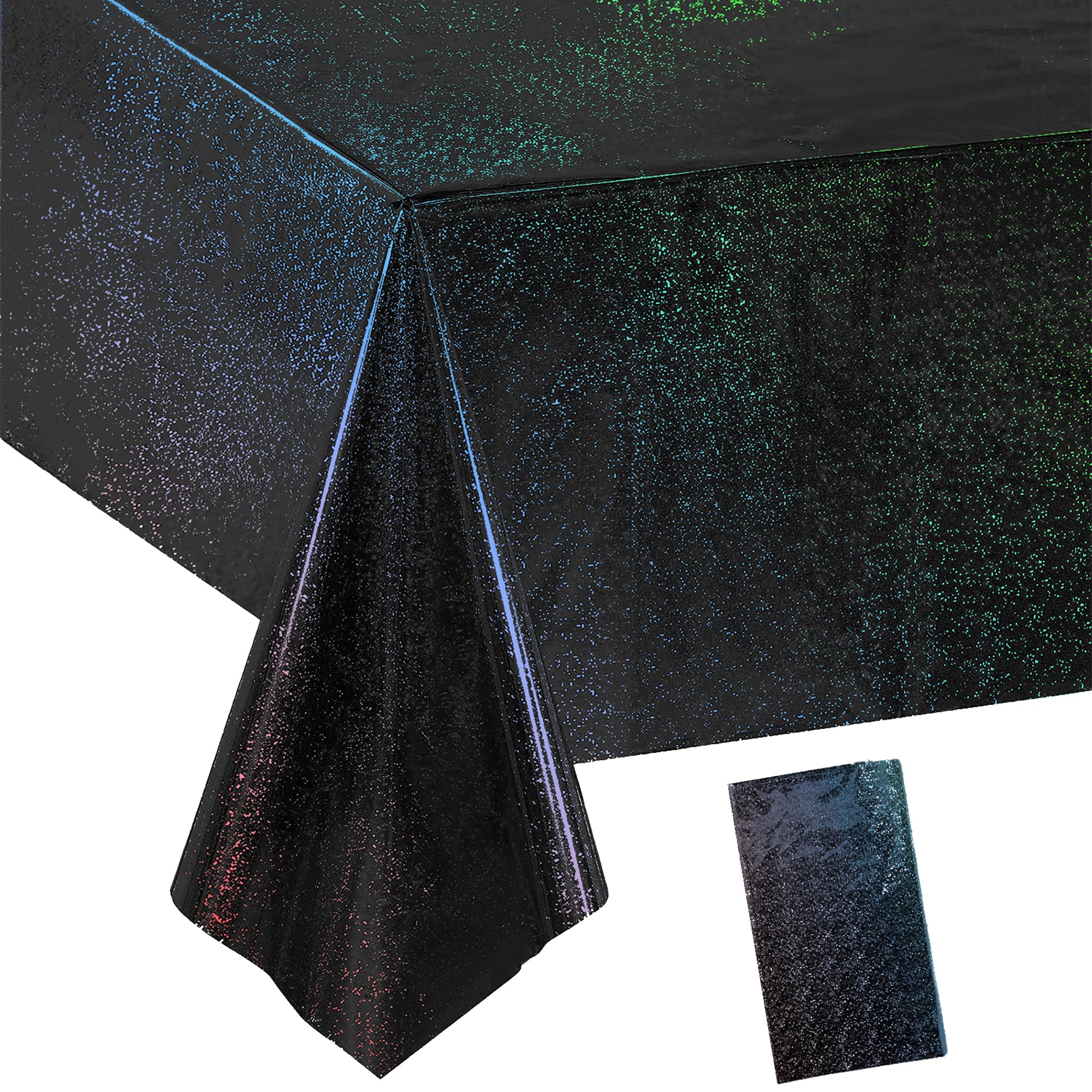 GREATRIL Black Tablecloth Disposable Party Decor Table Cloths Plastic for Birthday/Halloween/Graduation/Prom/New Year/Gothic Party Decorations Rectangle Tablecover - 54" x 108"