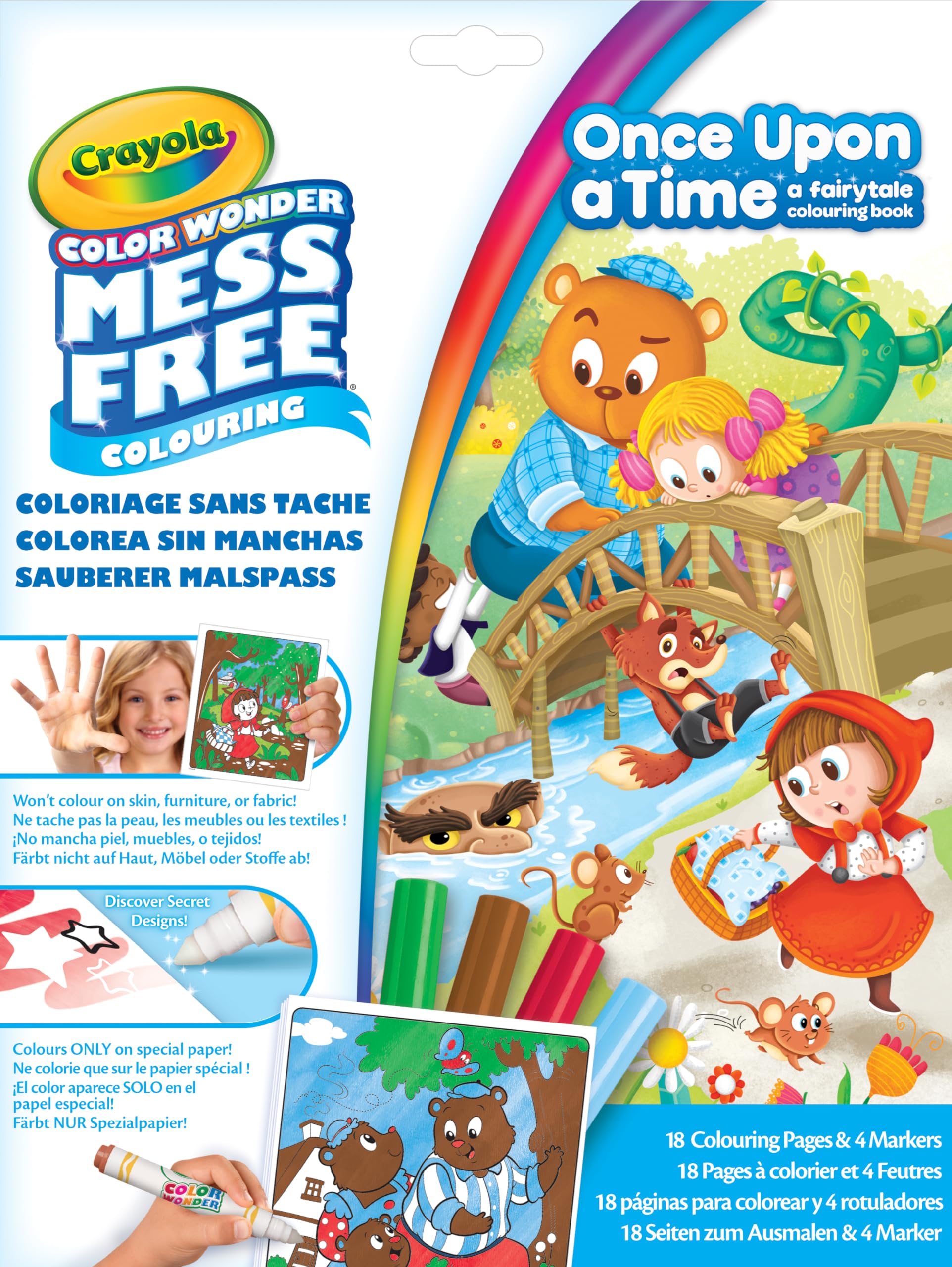 CRAYOLA - Color Wonder, Kit de Coloriage avec 18 pages à colorier et 4 Feutres anti-tache, thème Ariel, Activité Créative pour Enfants, âge 3,4,5 Ans, 75-7018