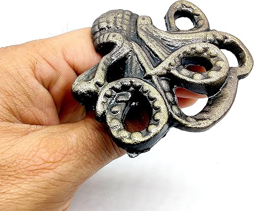 Miniatura 7 de 5MOONSUN5 's Ocean Theme - Pomos de puerta de hierro fundido para cajones, pomos de puerta de tocador para armarios, armarios y armarios de cocina,