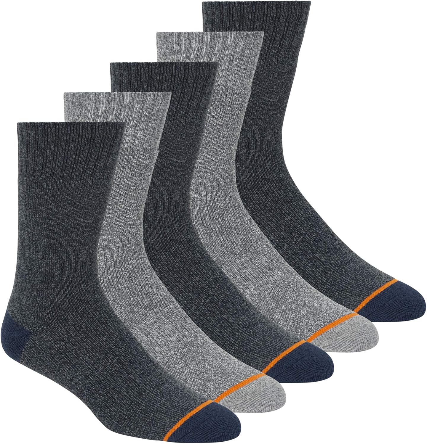 Weatherproof mens 5-pack Thermal Crew Socks With Comfort Toe, Cushioned Footbed & Arch Support