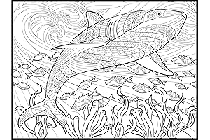 Giant Coloring Poster: Unleash Your Inner Artist with Our Captivating Shark Motif