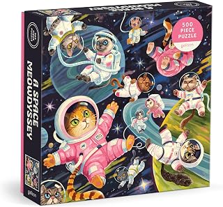 Galison - A Space Meowdyssey 500 Piece Jigsaw Puzzle for Adults