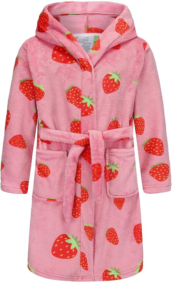 Roupões de pelúcia com capuz para meninas Bbrobe1 FunnyPajameninas