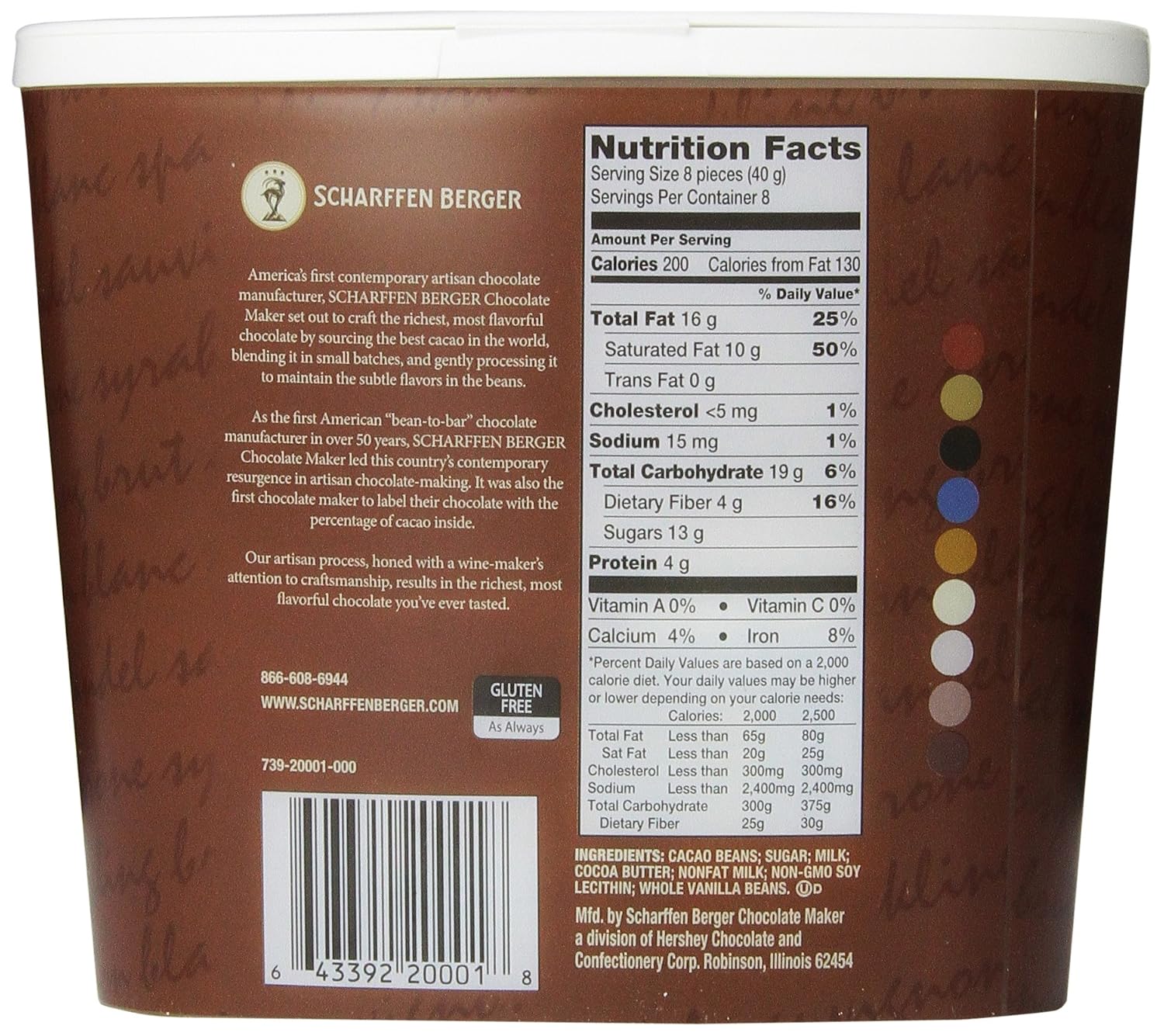 SCHARFEEN BERGER Artisan Chocolate Tasting Squares Gift Box, 64 Count