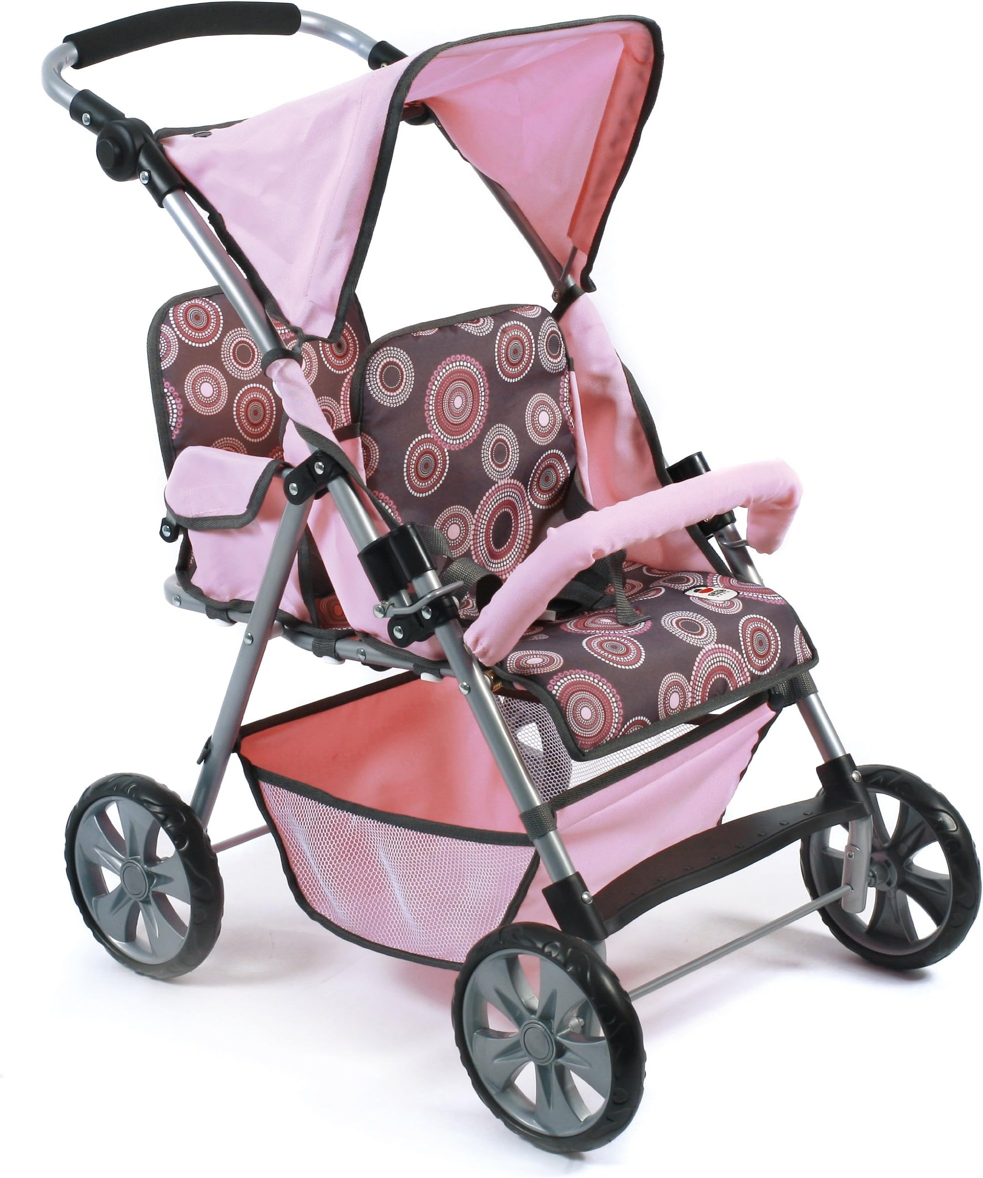 CHIC 2000 Bayer Dolls Tandem Twin Buggy (Rosy Pearls)