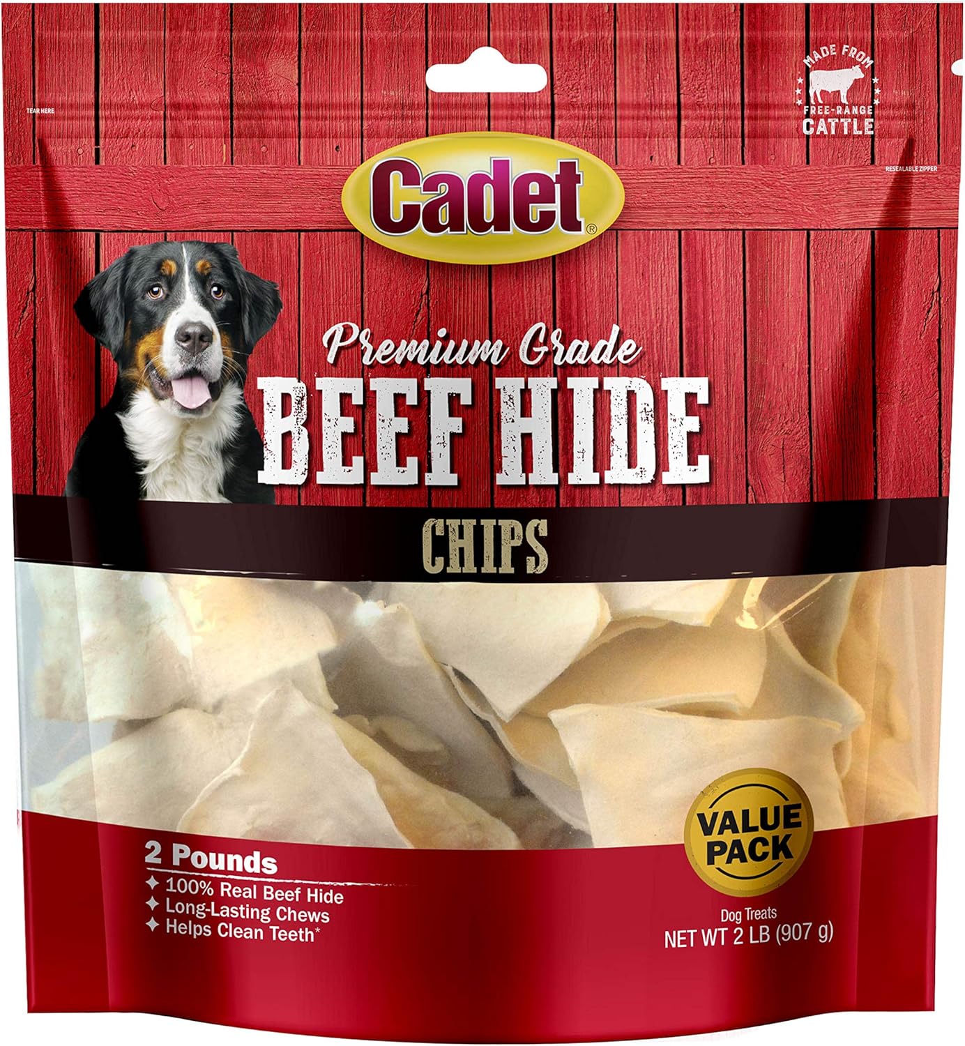 Cadet Premium Grade Beef Hide for Dogs, Rawhide Long