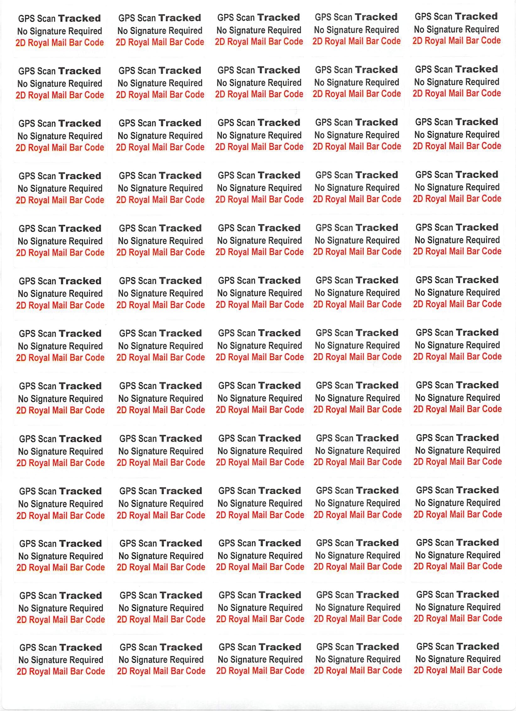 "GPS TRACKED Mail" Postal Stickers 2D Bar Code Labels tracking tracked delivery