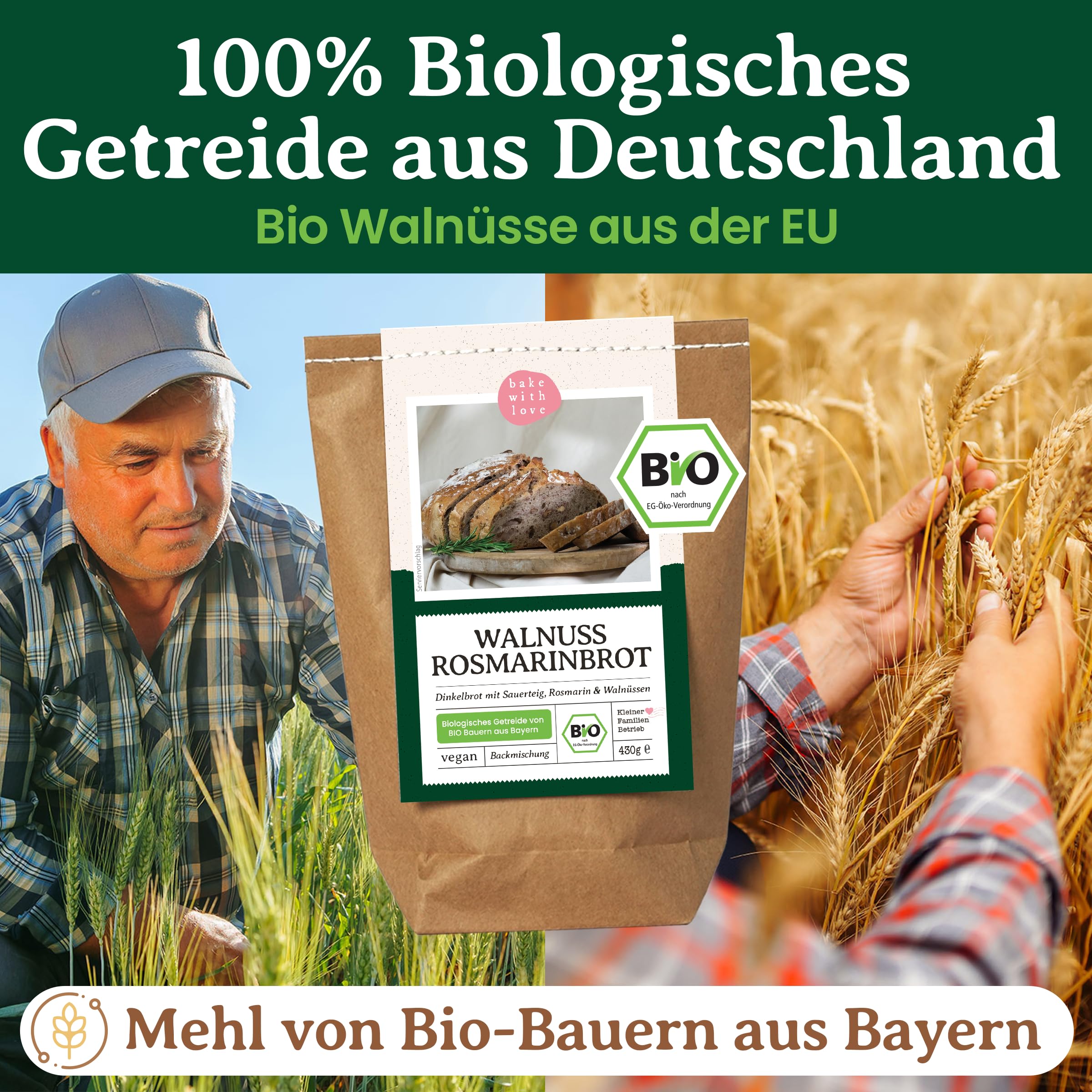 Feinkost Geschenkkorb – Gourmet Geschenkset mit 4 Bio Brotbackmischungen, Marmelade, Honig und 2 Gewürzmischungen – Präsent für Brotliebhaber Feinschmecker Geburtstag Weihnachten