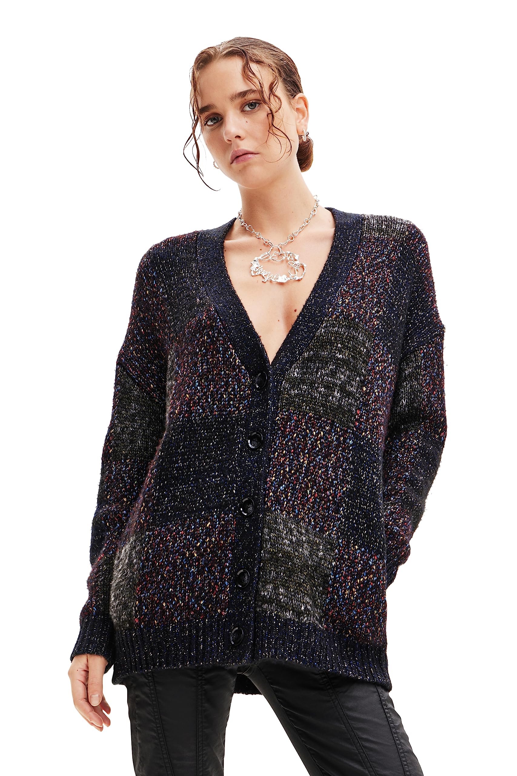 Desigual Suéter_Segura Sudadera, Negro, S para Mujer