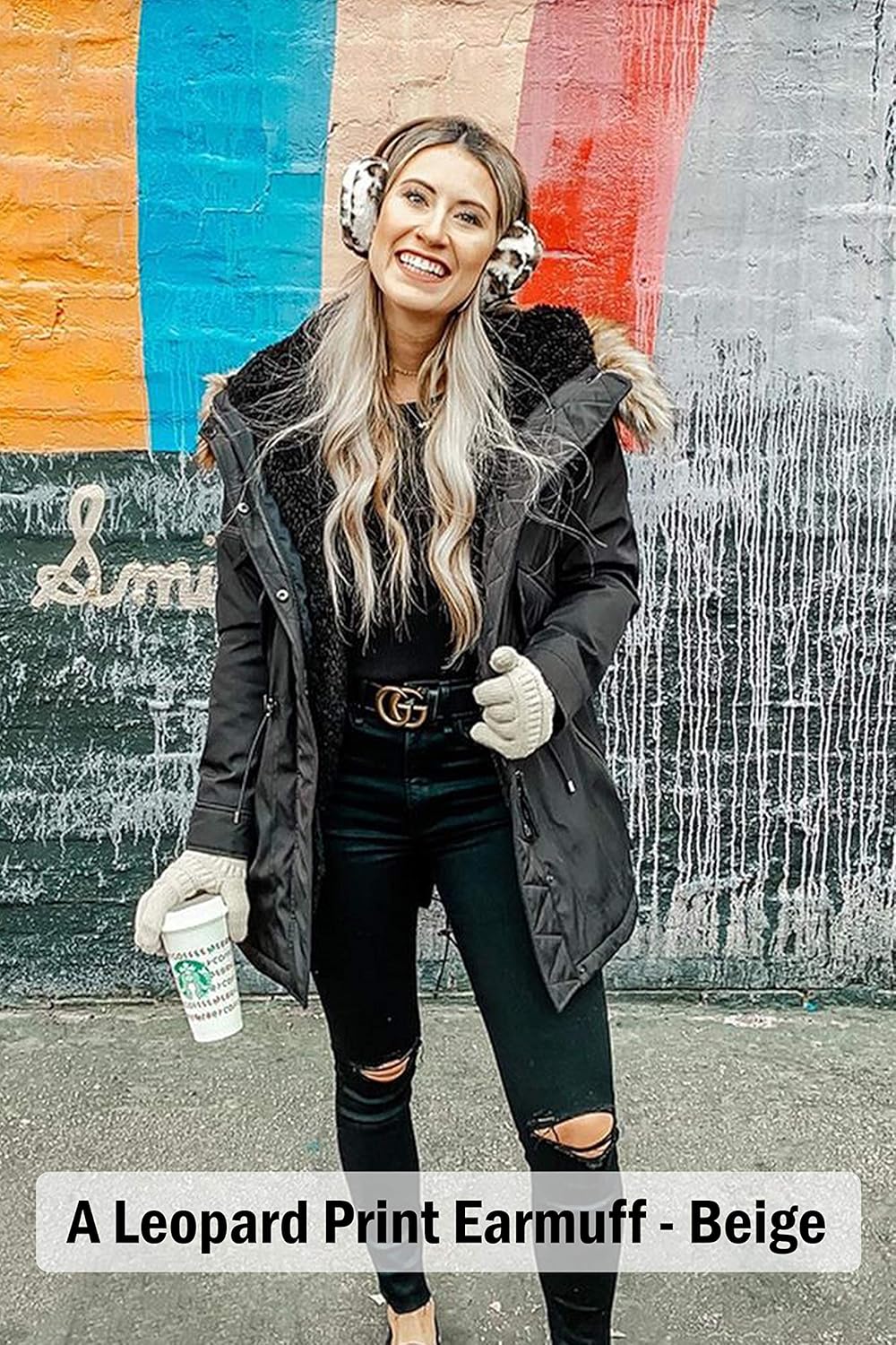 Funky Junque Women’s Leopard Print Pom Beanie & Gloves Set – Cozy Knit Winter Hat, Stylish Cheetah Cold Weather Accessories - Image 8