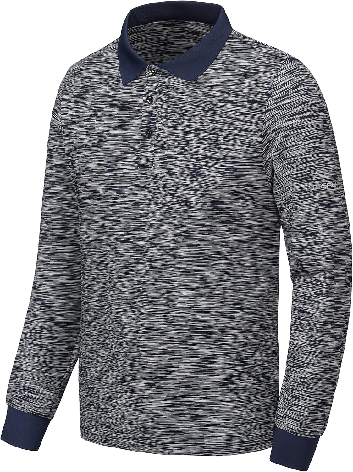 Dasawamedh Men's Quick Dry Long Sleeve Polo Shirt Moisture Wicking UV Protection Sports T-Shirt