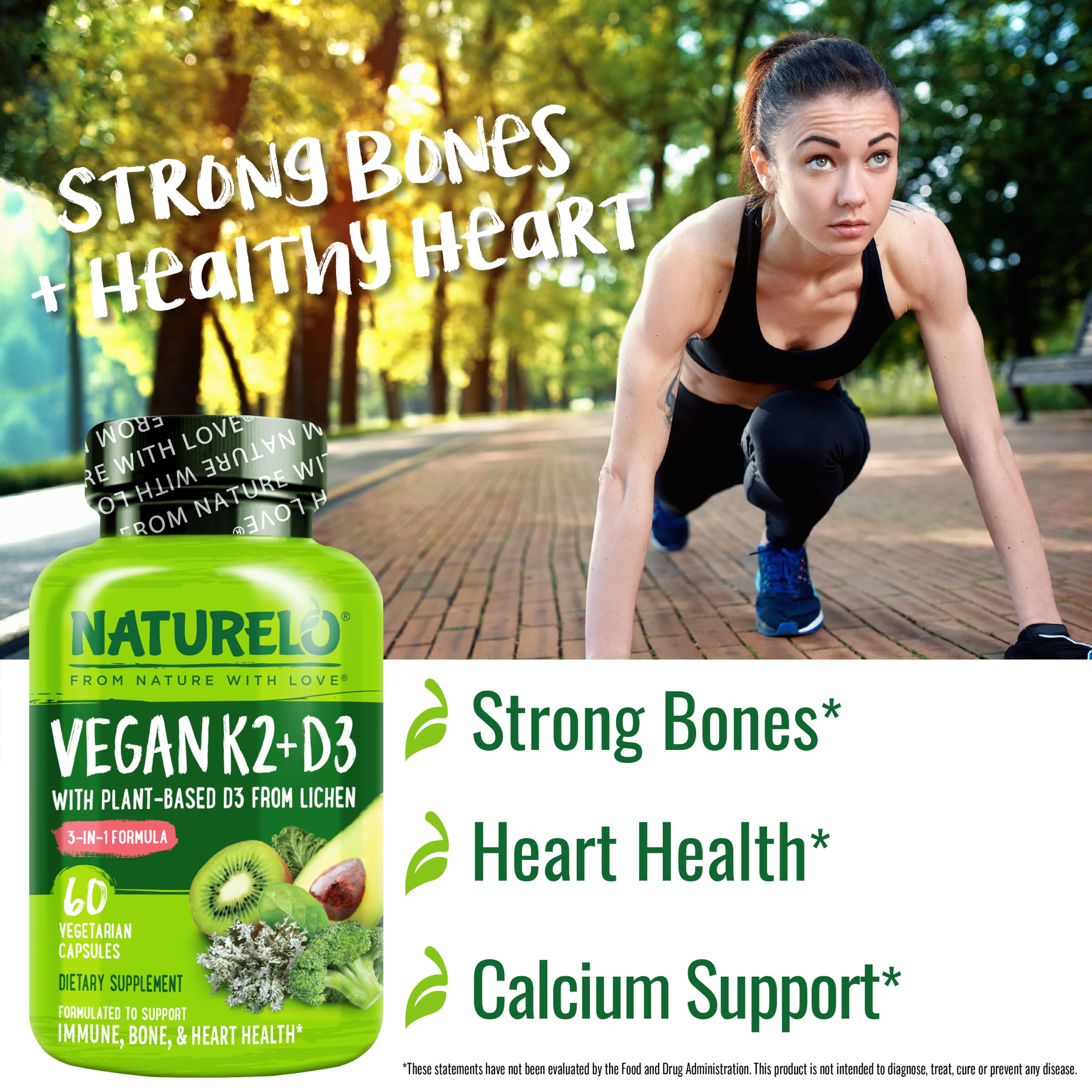 NATURELO Vitamin D3 K2, Vegan K2+D3 Supplement, 60 Capsules — Amazon image 4