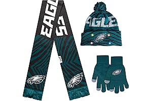X Eagles Zubaz NFL Collab 3 Pack Glove Scarf & Hat Outdoor Winter Set