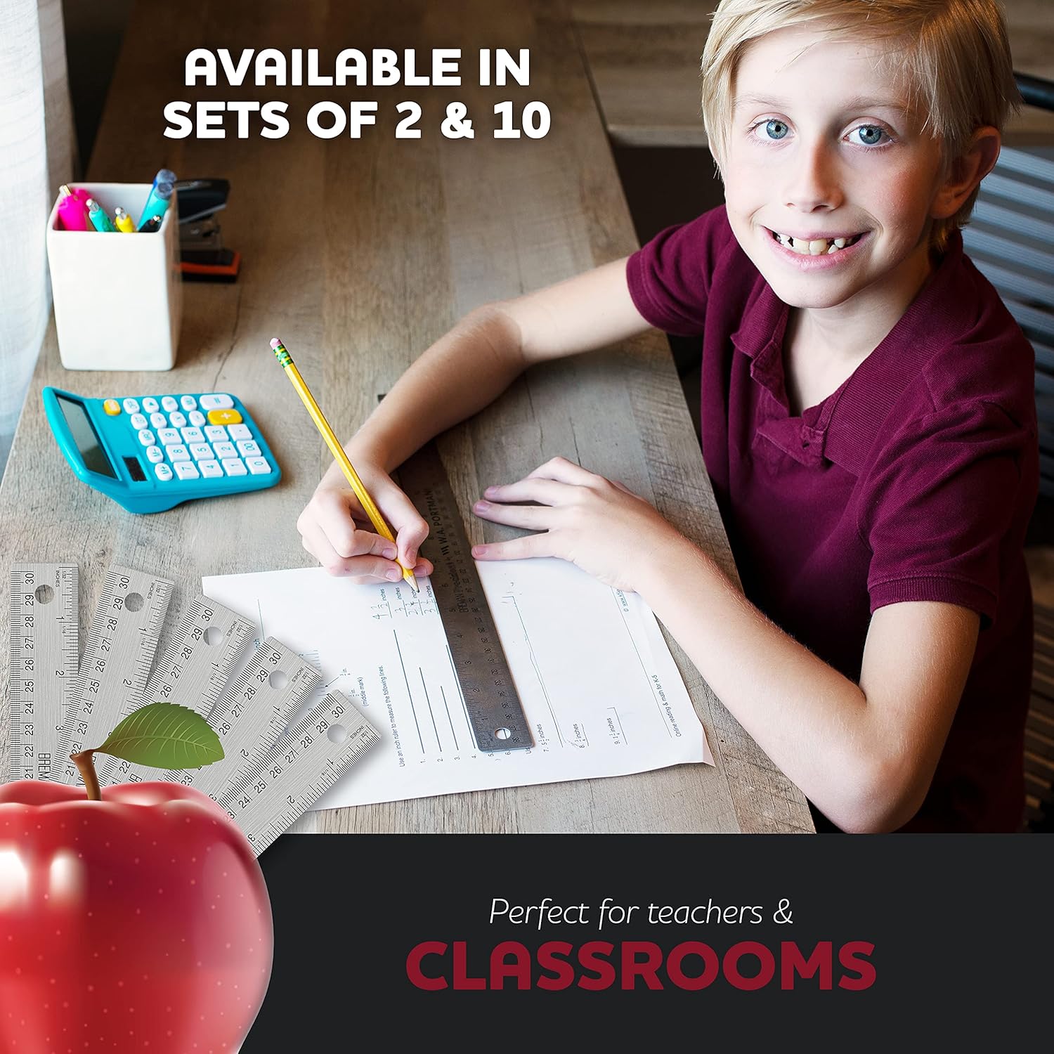 Lowest Price Breman Precison Metal Ruler 12 Inch - Stainless Steel Cork Back Metal Ruler - Premium Steel Straight Edge 12 inch Metal Ruler - Flexible Stainless Steel Ruler - Inch and Metric Ruler