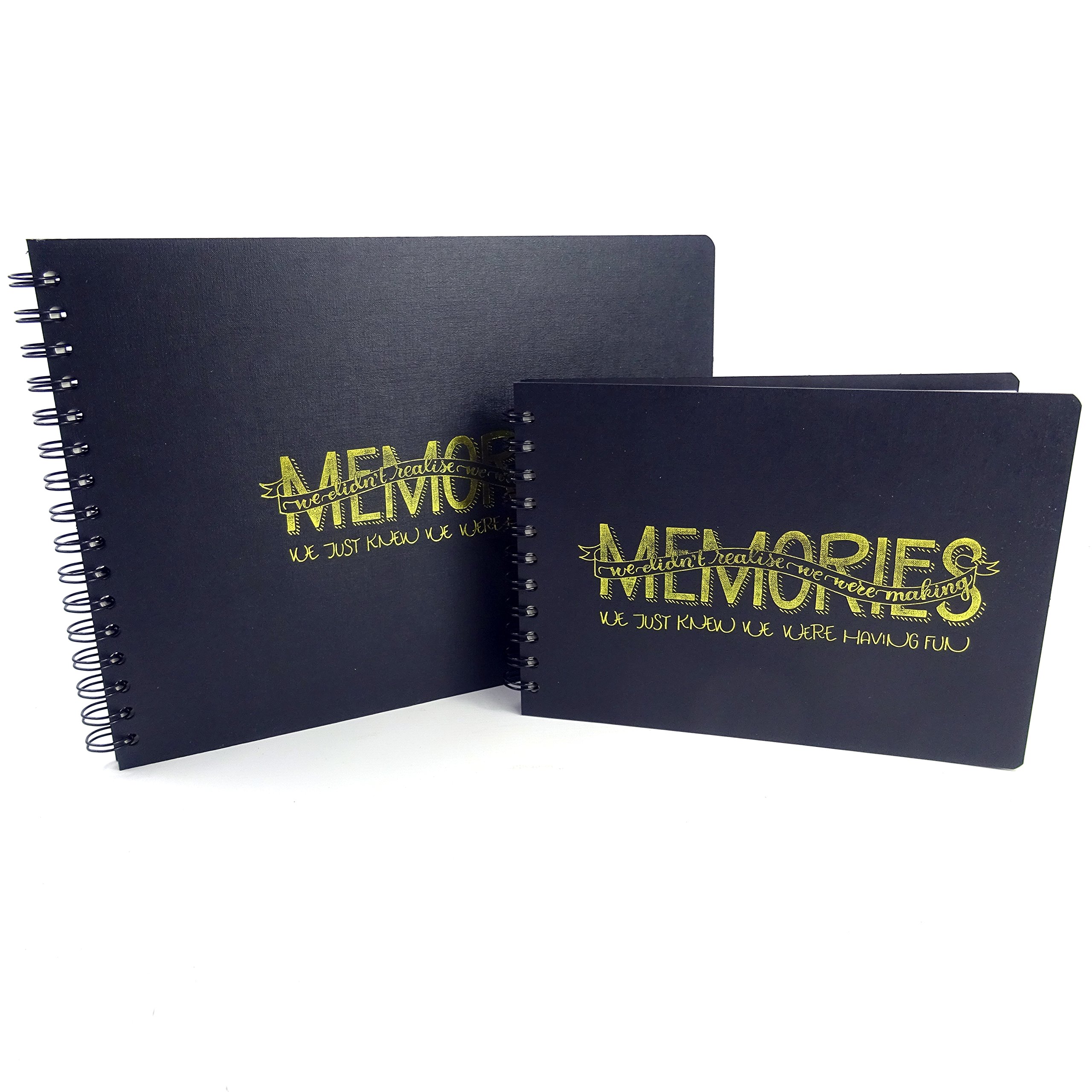 Black Gold Embossed A5/A4 'Making Memories' Scrapbook Photo Album Keepsake (A5 (210mmx150mm))