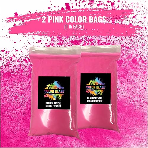 Miniatura 5 de Color Blaze Pink Baby - Polvo de revelación de género  2 libras de polvo de color rosa para niña  para el desgaste de la motocicleta, lanzamiento,