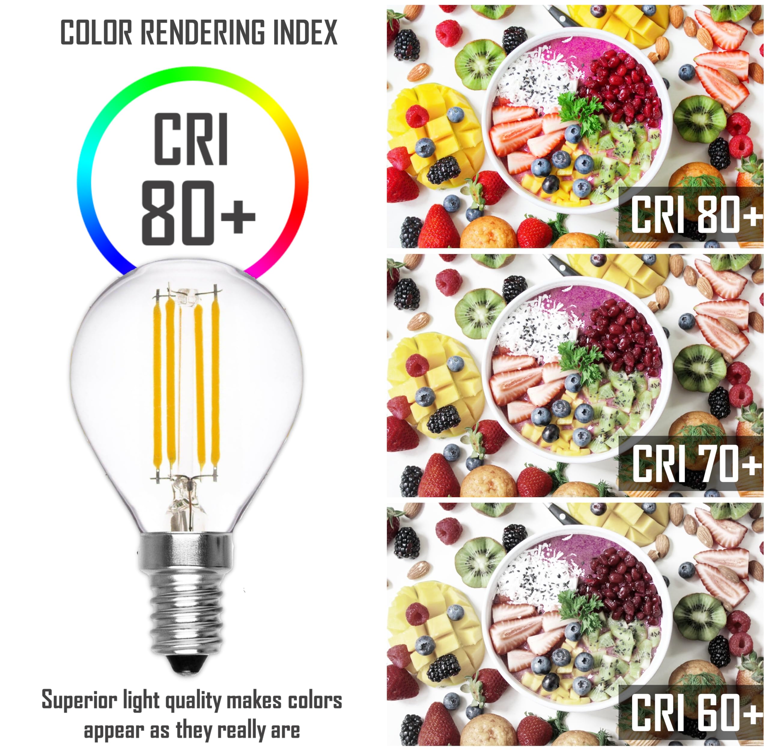 CLAR - E14 LED, Glühbirne E14, E14 Glühbirne, Leuchtmittel E14, LED Birne E14, LED Lampe E14, LED Glühbirne E14, E14 40 Watt, Birne E14, Glühbirnen E14, E14 LED 4000K, LED Filament, 4W (Pack 100)
