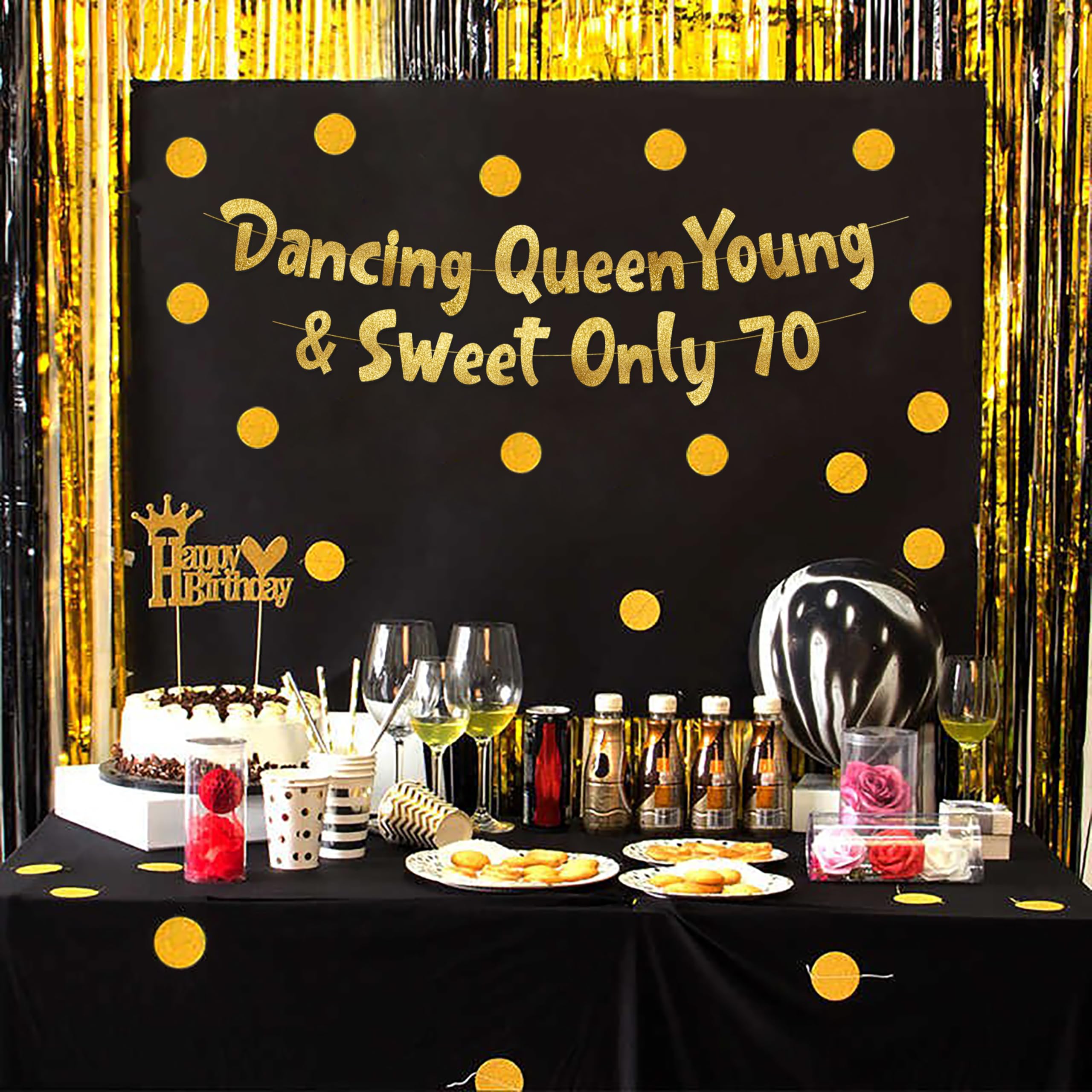 Dancing Queen 30th Birthday Banner – Blaues Glitzer-Banner Für Mamma Mia Retro-Party