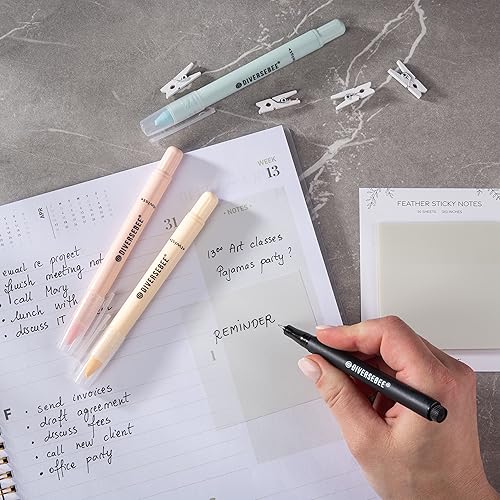 Miniatura 5 de DiverseBee - 50 hojas de notas adhesivas transparentes pastel, pestañas adhesivas transparentes de 3 x 3 pulgadas, banderas de página translúcidas