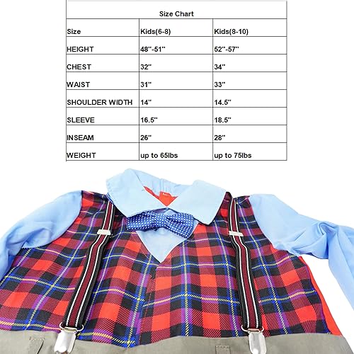 Miniatura 3 de 4E's Novelty Disfraz de anciano para niños  Disfraz de abuelo de 100 días de escuela, traje de disfraz con bastón, juego de 6 piezas