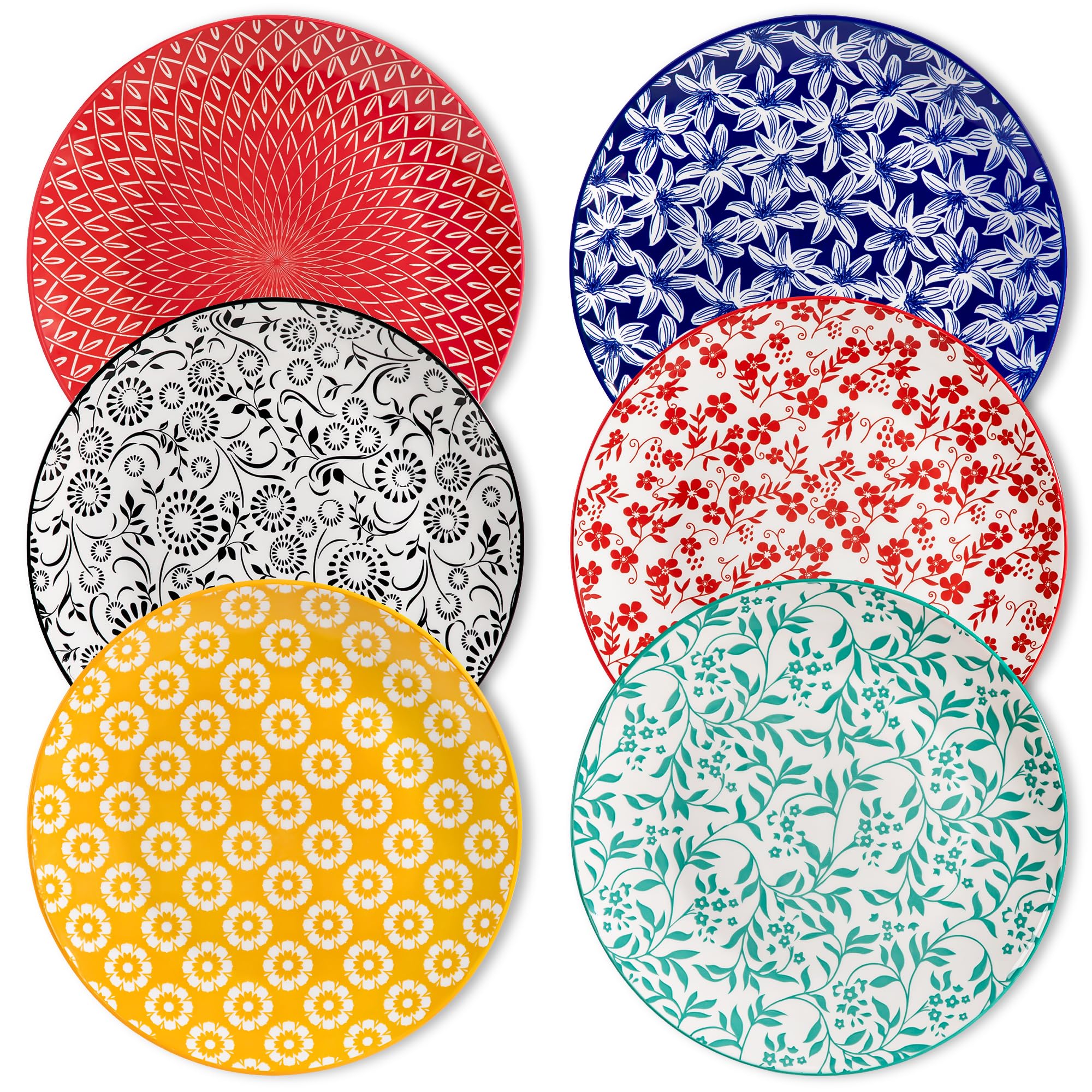 Blue Porcelain Dinner Plates - Set of 6 -10