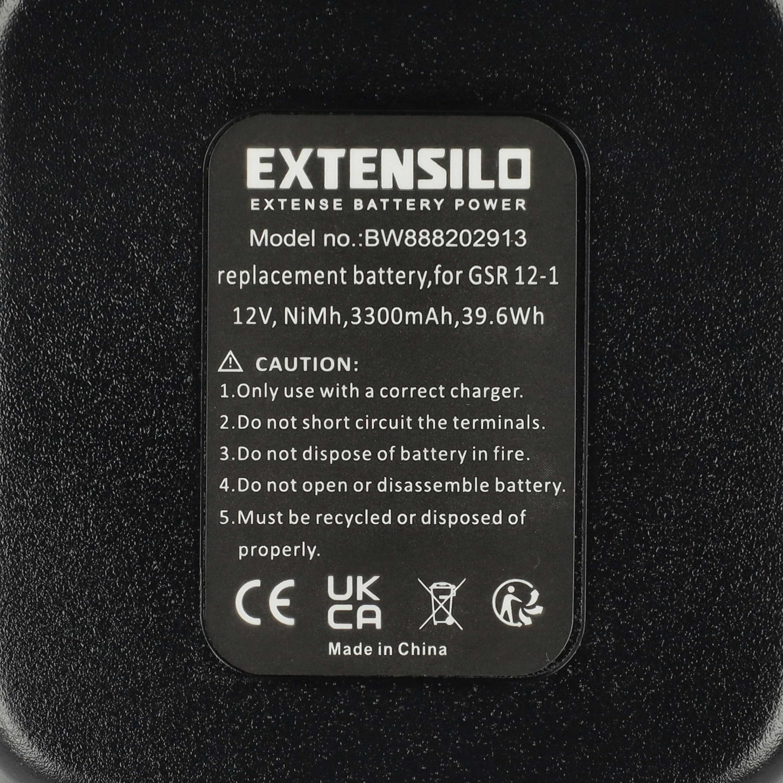 2x batteria compatibile con Strapex STB65, STB63, STB61 utensile (3300 mAh, NiMH, 12 V)