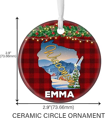 Miniatura 9 de Prezzy Adorno personalizado de Florida, mapa estatal, regalo de recuerdo para hombres y mujeres, decoración colgante para árbol de Navidad, recuerdo