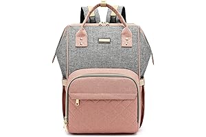 Pink Backpack Diaper Bag with Unique Tote-Shaped Design