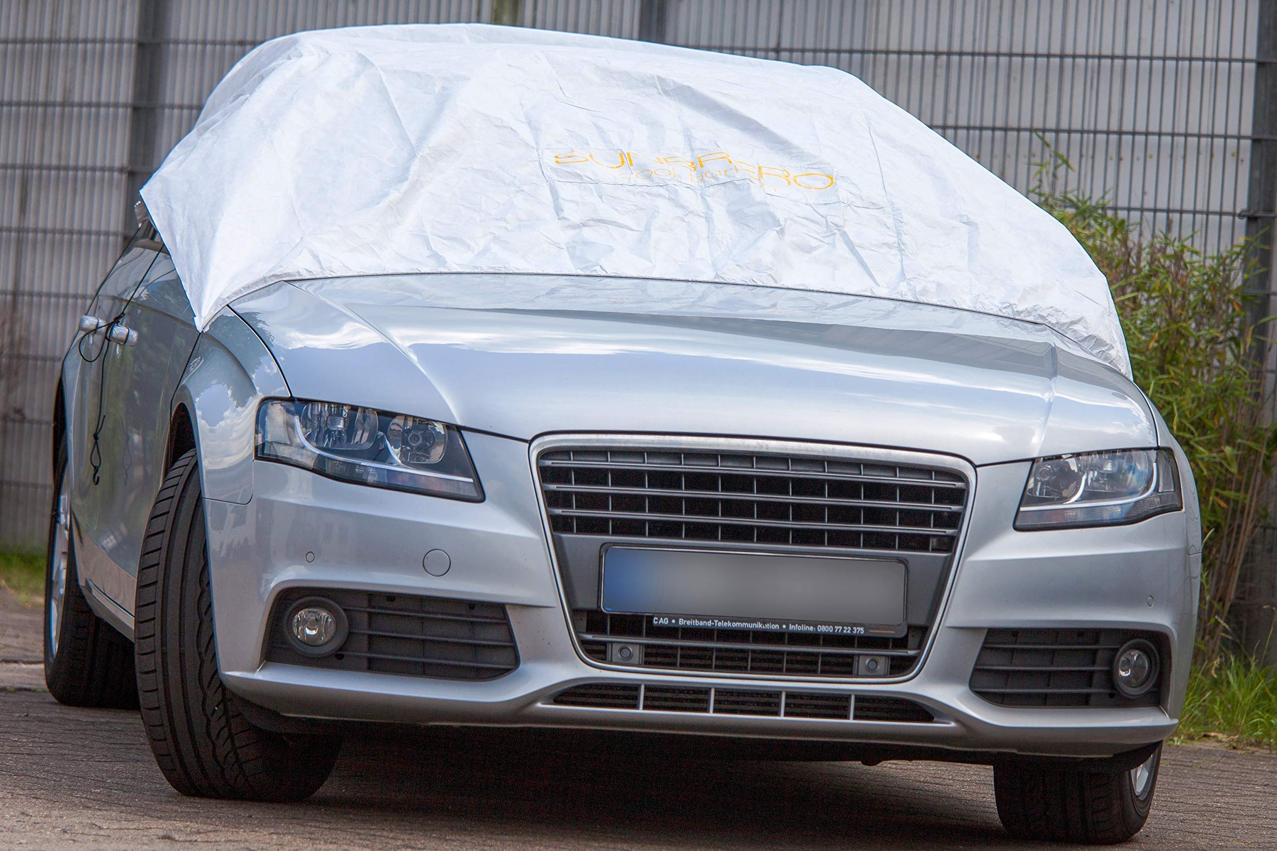 Auto Sunbrero Sonnenschutz, Abdeckung, Hitzeschutz, Halbgarage, Haube für's Auto, um das Starke Erhitzen des Innenraumes zu verringern. Größe 3XL (5,50 m lang, 3,00 m breit)