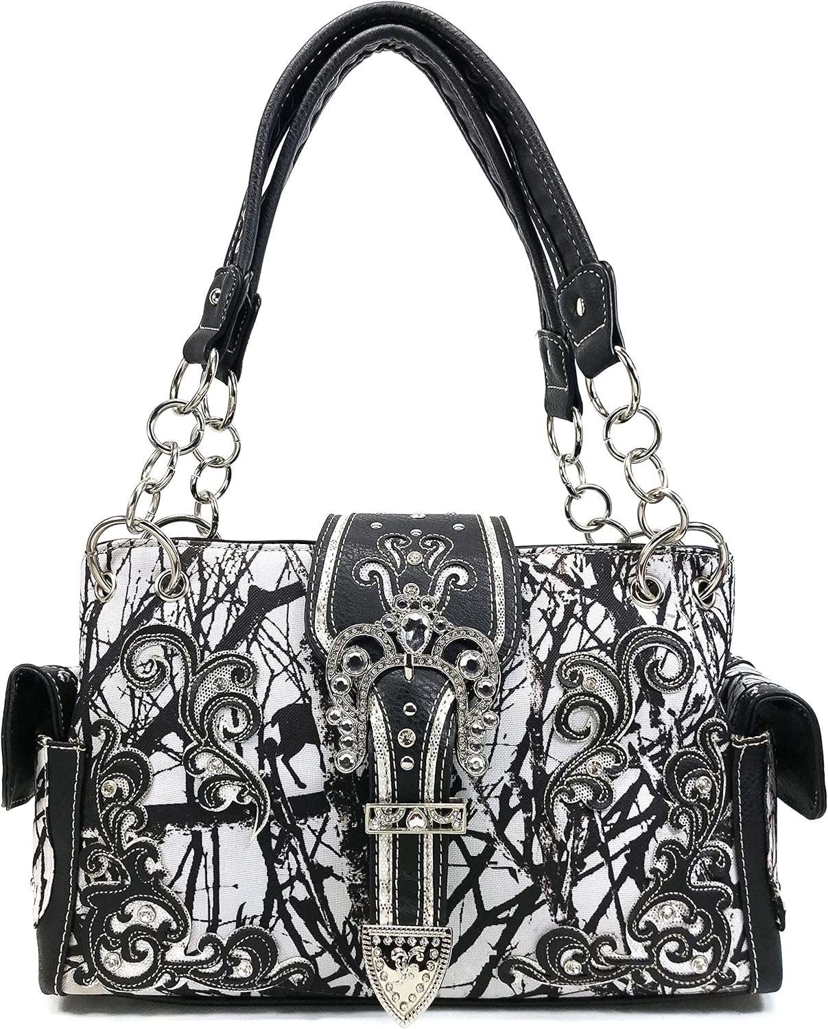 Zelris Camouflage Shine Glow Buckle Women Conceal Carry Handbag with Wallet Set - Image 2