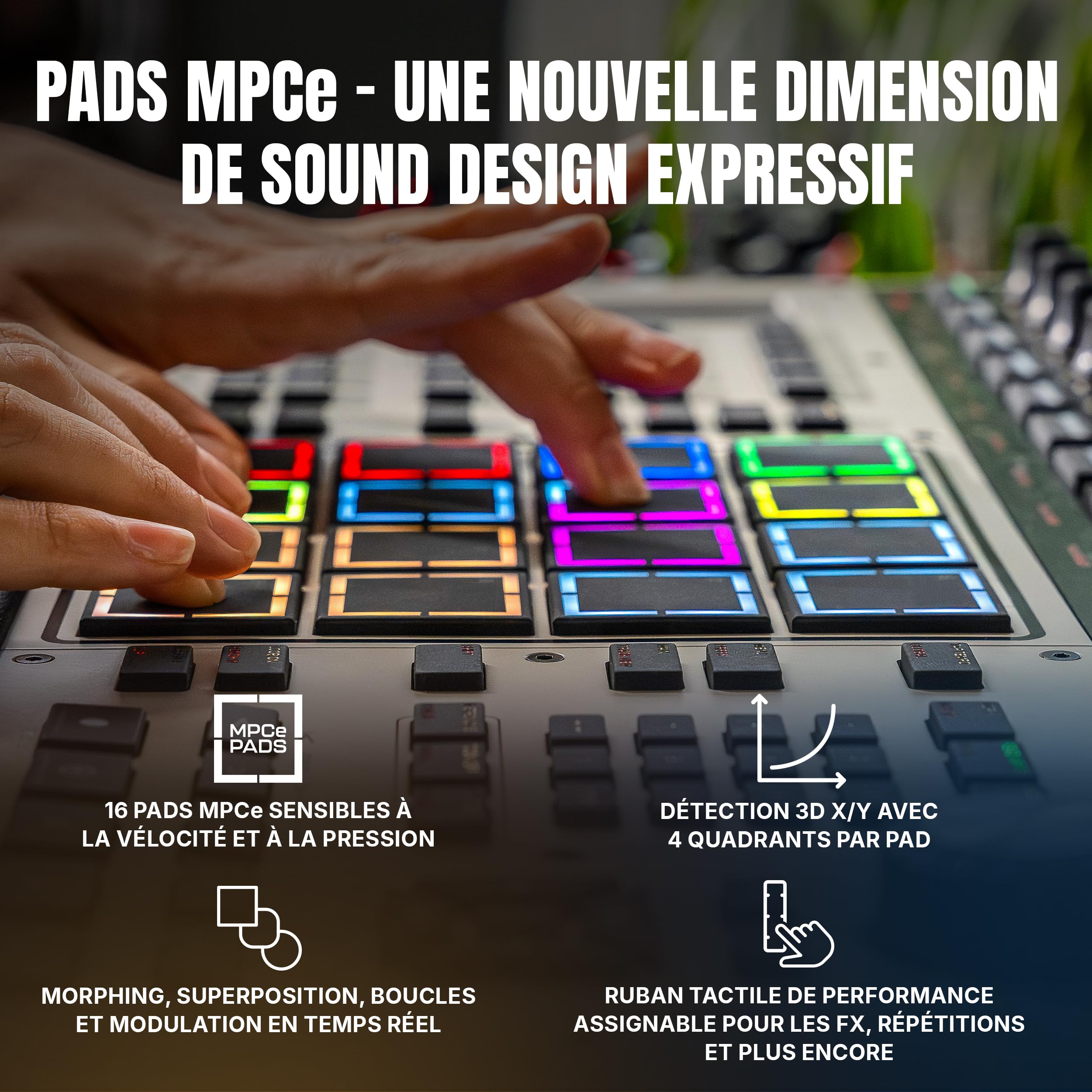 Akai Professional MPC XL Station de Production Musicale Autonome pour Sampling et Séquence avec Écran Tactile de 10,1 Pouces, Pads 3D MPCe, CPU 8 Cœurs, 16 Go de RAM et SSD 256 GO