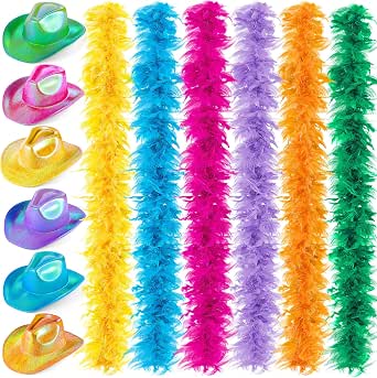 Canlierr Mardi Gras Colorful Feathers Boas Party Pack Canlierr Mardi Gras Colorful Feathers Boas Party Pack