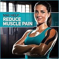 Vista 4 de Cinta de kinesiología impermeable de Care Science, 40 tiras precortadas (2 rollos), negra Cinta elástica para deportes y levantamiento de pesas