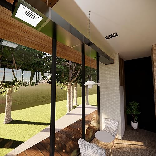 Miniatura 5 de Difusor de HVAC de suministro de aire ajustable con hoja curvada de aluminio de 4 vías de 8 "x 8" - Cubierta de conducto de ventilación