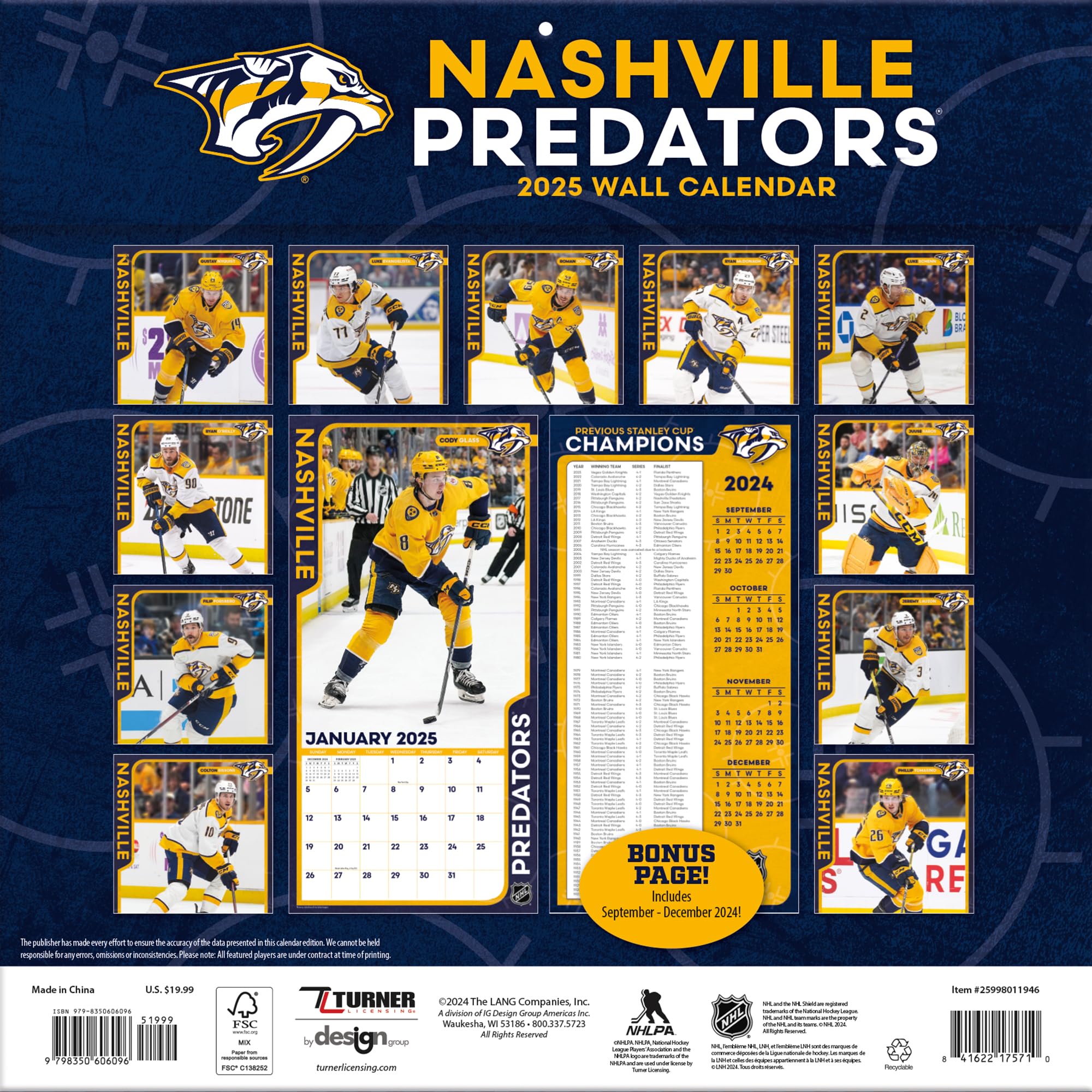 amazon-com-turner-sports-nashville-predators-2025-12x12-team-wall-calendar-25998011946-office-products