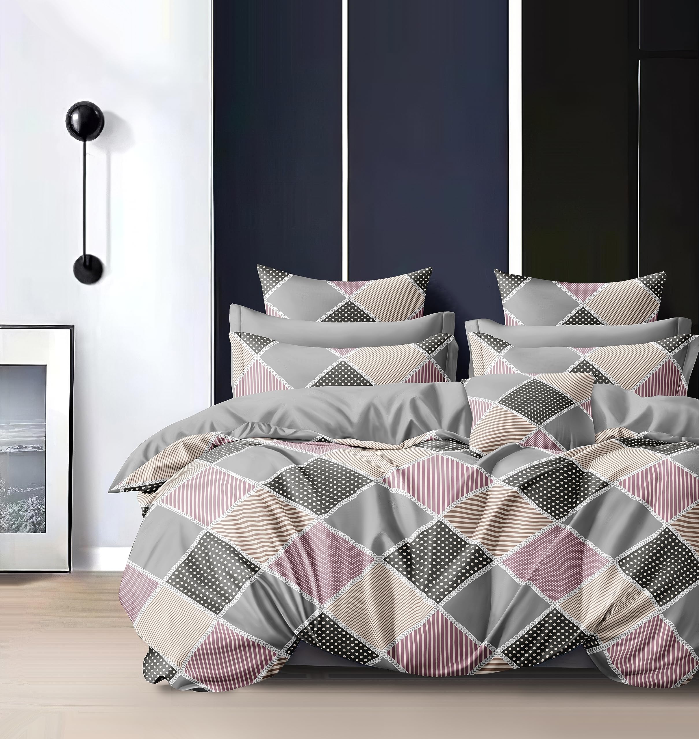 Cortina Microfiber Queen Sheet Set - Leaf & Sky Blue -6 Cortina Microfiber Queen Sheet Set - Leaf & Sky Blue -6