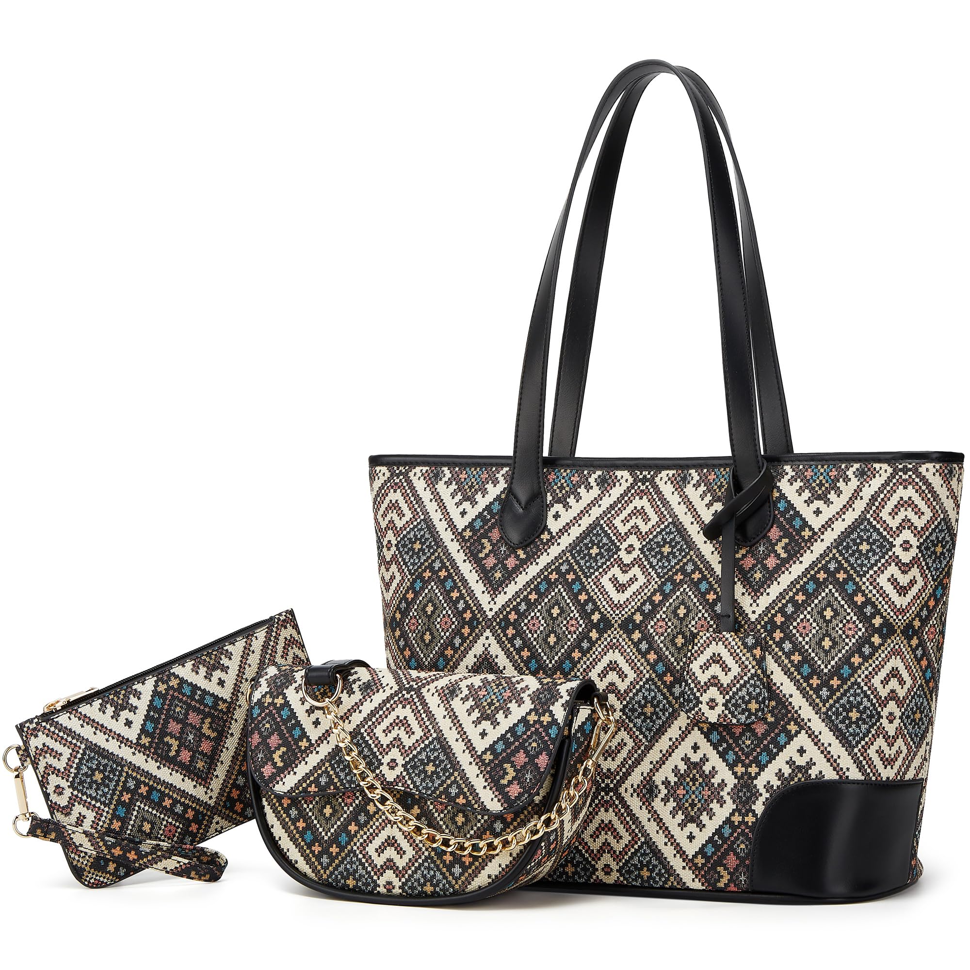 Women Fashion Handbags Tote Bag Shoulder Bags Top Handle Satchel Purse Set