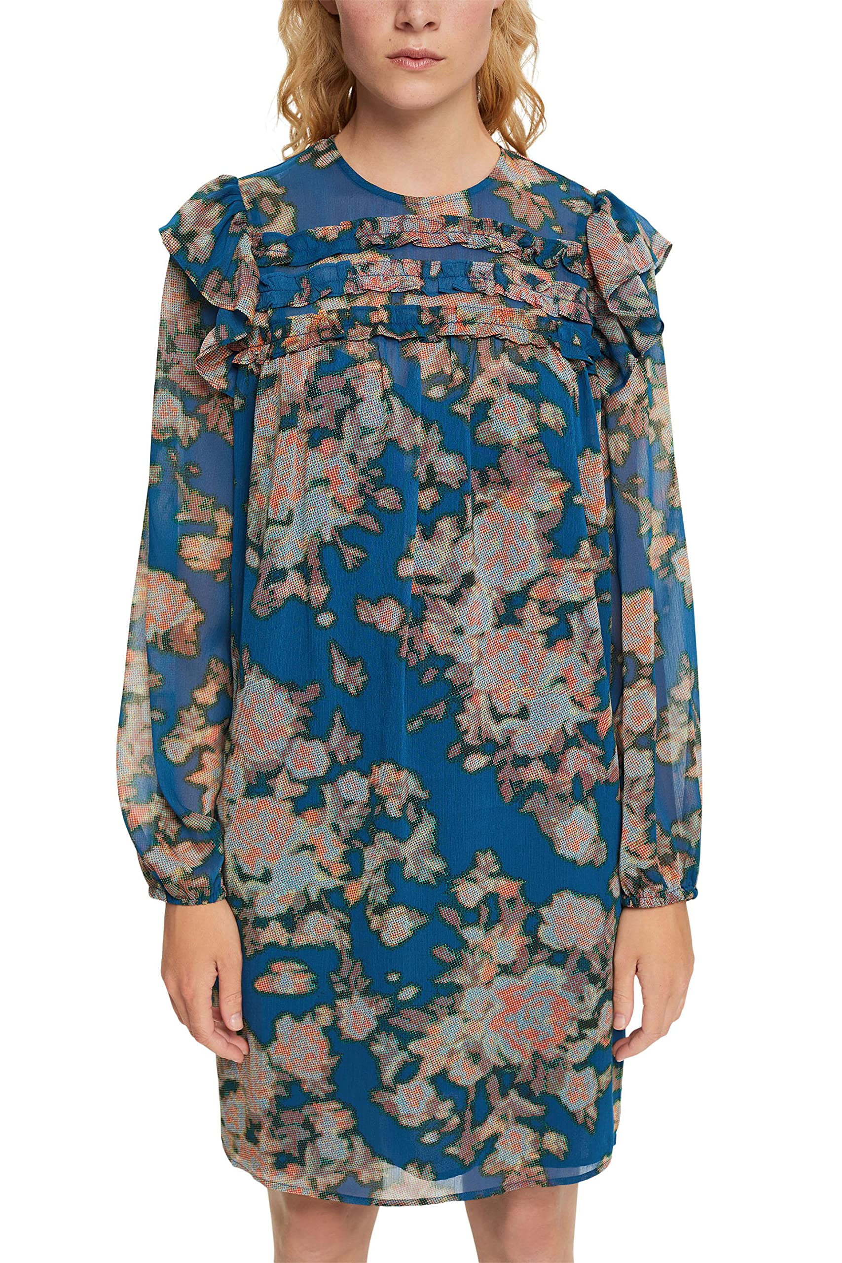 ESPRIT ESPRITESPRIT Women's 092cc1e317 Dress, 458/Teal Blue 4, XS